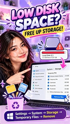 Storage Full ang Laptop Mo? 😱 Try This Easy Fix! 💻 #Shorts