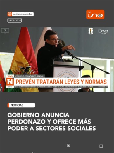 #NotivisiónLPZ | En el primer Consejo Económico Social, el Gobierno anunció un perdonazo tributario y prometió incluir a más sectores en la toma de decisiones. Gremiales y organizaciones sociales advirtieron pérdidas económicas por los conflictos y exigieron mayor participación. ▶️ Más información en www.reduno.com.bo #RedUno #Notivisión #RedUnoDigital #Bolivia #Política #PerdonazoTributario #Economía
