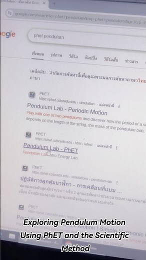 Exploring Pendulum motion using PhET and Scientific method ❤️ #scienceandtechnology #simulation