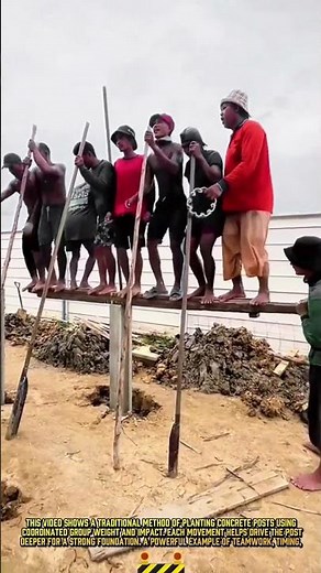 Jumping & Pressing Concrete Posts for Strong Foundations #dailywork