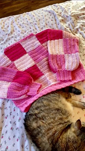 Creating a Pink Patchwork Sweater: Crochet and Knit Tutorial
