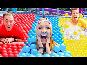Extreme ONE COLOR Ball Pit Pool Challenge!
