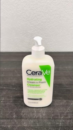 CeraVe Hydrating Cream To Foam Cleanser, Makeup Remover Face Wash For Dry Skin, Foaming Facial Clean