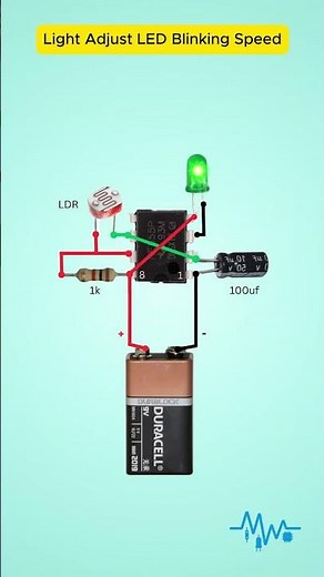 Light Sensitive LED Blinker with 555ic #Shorts