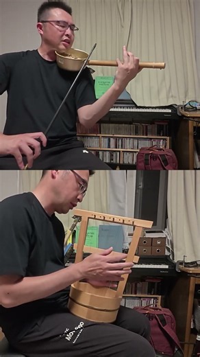 柄杓のヴァイオリンと手桶のハープ「ふるさといつも（日本香堂：毎日香CM曲）