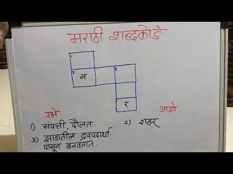 मराठी शब्दकोडे | marathi crosswords | Puzzle| Nitin chaudhari puzzles | crosswords