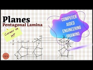Projection of a pentagonal lamina with corner on HP