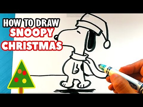 EASY how to Draw SNOOPY CHRISTMAS