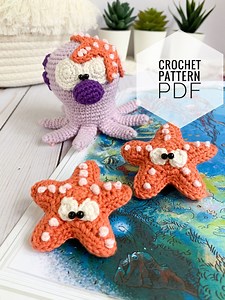 Crochet Octopus and Starfish Toy Pattern: Amigurumi Under the Sea (PDF Digital Download) - Etsy