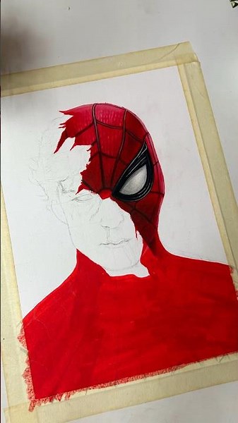 Spider-Man Drawing with oil pastel, 🕷️#shorts #drawing #art #spiderman