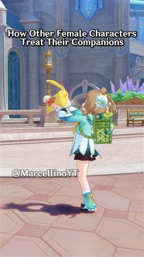 How other female characters treat their companions, meanwhile.... #genshinimpact