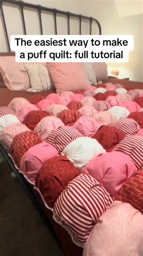 Part 9 | The highly requested full tutorial for the easy way to make a puff quilt!! Be sure to save this one for when you need it 🫶🏻 Video by Garren Roberts #creatorsearchinsights #puffquilt #sewingforyoupage #sewingtiktok #quilting #sewingtok | Rae Dean