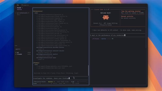 everyone's building agent managers. most of them are electron apps, web dashboards, or desktop GUIs that want you to leave your terminal. i don't. so introducing herdr:one rust binary, ~6MB, zero dependencies. runs inside your terminal; even inside tmux. but there's more: