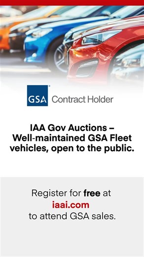 First Gov Auction at IAA Seattle on Thurs., Jan. 27! View more public GSA inventory: https://bit.ly/49AHZCE | IAA