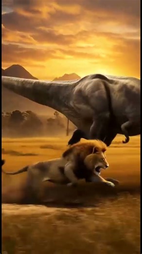 Lion vs Dinosaur – The King Meets the Prehistoric Beast! #shorts