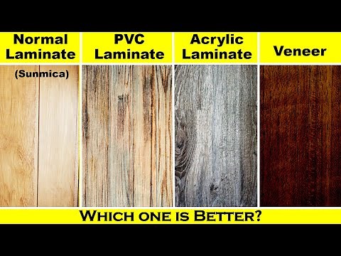 Normal Laminate vs PVC Laminate vs Acrylic Laminate vs Veneer vs Sunmica | Which one is better?