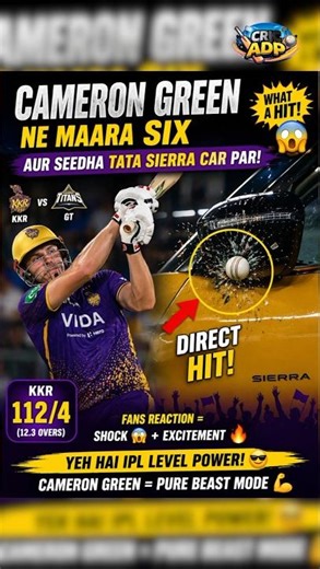 Cameron Green Ka Monster SIX 🚀 Seedha Tata Sierra Car Par Hit! IPL Ka Sabse Crazy Moment 😱🔥 #ipl2026