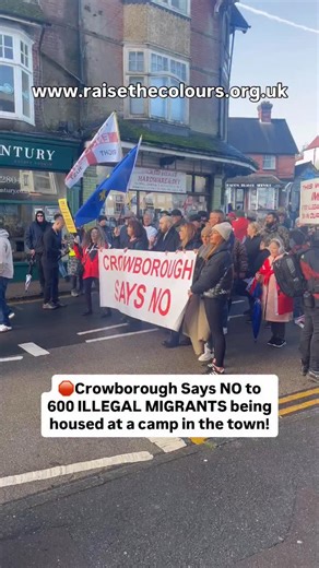 21K views · 16K reactions | Crowborough Says NO Thousands of Patriots came out in force today in Crowborough to say NO to the plan to house 600 ILLEGAL MIGRANTS at a camp in the town. The people have spoken! The question is, will the authorities listen? Now, more than ever your country needs YOU Be apart of the change you want to see www.raisethecolours.org.uk for more info! #raisethecolours #stoptheboats #saveourkids | Raise the colours | Facebook