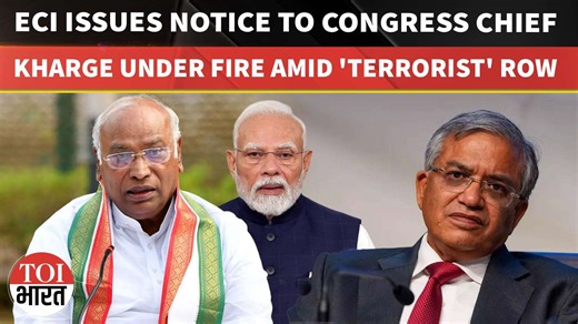 EC issues notice to Kharge over 'terrorist' remark on PM Modi after BJP complaint