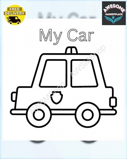 Car Coloring Page – Simple Printable for Kids