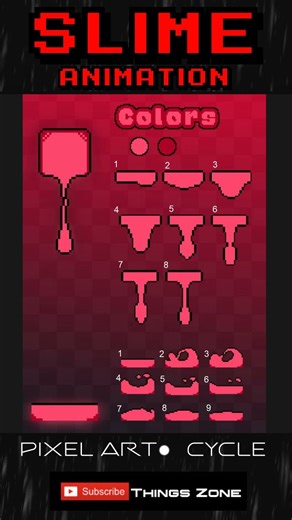 Pixel Art: Slime Animation + Sprite Sheet #pixelart #aseprite #animation #games
