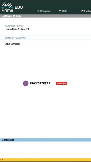 Shortcut key to open Calculator in Tally Prime #tallyprimefullcourse #tallyprimetipsandtricks