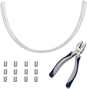 TetherTies Cable Organization, DIY Tether Kit - Customizable Cable Tethers for Computers, Adapters & Dongles - Easy Self Installation Tether Cables with Free Crimping Tool (Silver 10 Pk, 12 inch)