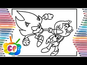 DARK SONIC vs the WORLD coloring / How to draw Sonic