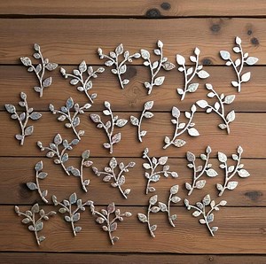 Holographic Gold & Silver Leaf Die Cuts: 25 Shimmering Paper Leaves - Etsy