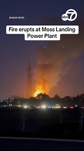 Fire crews responded to a fire on Thursday at the Moss Landing Power Plant, which prompted evacuation orders for residents nearby. Video from the owner of the inn at Moss Landing Point shows a bright ball of flames emitting from the site. Latest here: https://abc7ne.ws/40xzMdH | ABC7 News