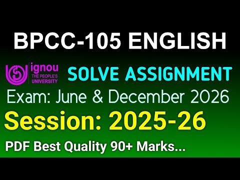 BPCC 105 Solved Assignment 2025-26 English, BPCC 105 Solved Assignment 25-26, BPCC-105 Assignment