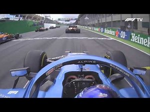 F1 Brazil 2021 sprint race | Fernando Alonso start & battle with the Alfa's