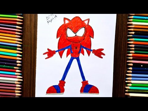 How to draw spider Sonic || Sonic the Hedgehog || spider man sonic