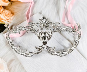 Crystal Rhinestone Masquerade Mask: Silver Prom Ball Mask - Etsy