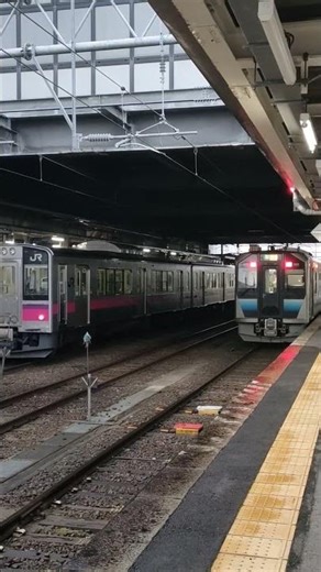 [Hirosaki Station] 701 series and GV-E400 side by side! A contrasting lineup of electric and dies...