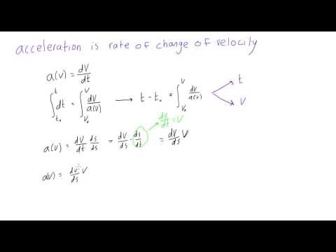 Acceleration as a function of velocity explained