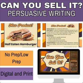 Persuasive Writing Project | Sell the Unsellable | Creative Writing Activity |