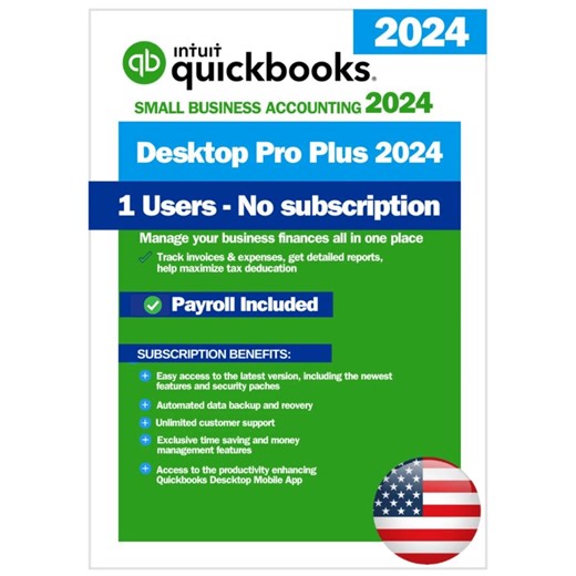 Quickbooks Desktop Pro Plus 2024 | 1 User With Payroll | No Sub,scription - Etsy