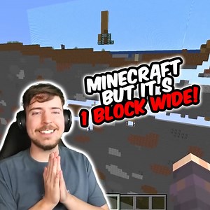 Minecraft, But It’s Only 1 Block Wide! | MrBeast Gaming