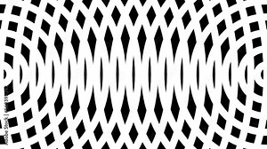 Intersecting connecting pulsating rings from different ends of the screen, from the right and left. Simple black and white minimal motion animation background loop.