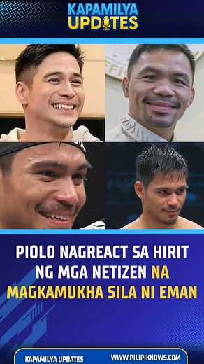 Nagreact na ang actor na si Piolo Pascual sa hirit ng mga netizen na magkamukha sila ng anak ni Manny Pacquiao na si Eman Bacosa Pacquio. #EmanBacosa #PioloPascual #MannyPacquiao | Kapamilya Updates