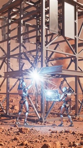 "Futuristic Robots Building on Mars | AI & Space Construction" # Short viral video#