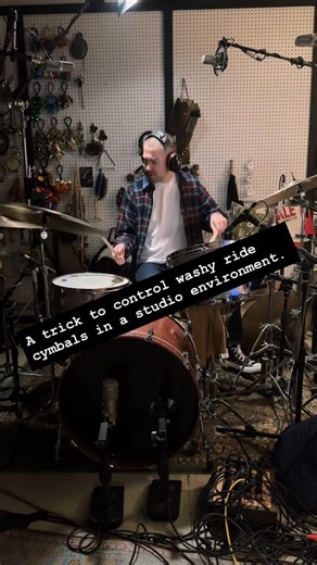 Dan Bailey on Instagram: "Had a quick thought about controlling cymbal wash when you're recording. You don't have to bash to open up the cymbal. Once that washy tonality is happening, your brain fills in the gaps and you don't really need to overrepresent it. Check the difference between how hard I'm hitting in each hand; once I wake the ride cymbal up with the first hit, I stop really attacking it, and I'm just keeping that initial wash going in time with the part. The first ride hit should be 