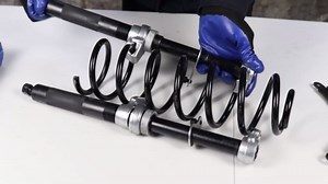 2-Piece 2425LB Coil Spring Compressor Tool Set for Automotive Suspension - Heavy Duty Macpherson Strut Spring Compression Kit with Safety Bracket - Ideal for Car Truck