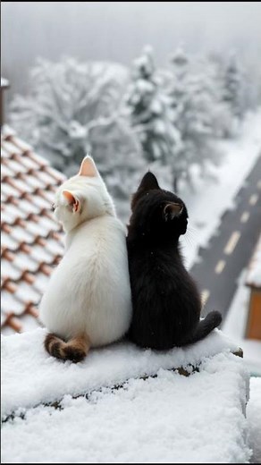 When Cats Discover Winter Magic ❄️🐾