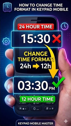 How to change Time format in keypad mobile #shorts