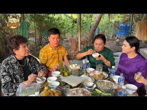 Chau Thanh, Minh Nhi, and Ngoc Huyen visited Khuong Dua's house and enjoyed a simple but deliciou...