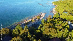 Beautiful coastline of Bruce Peninsula in Ontario, Canada, aerial view