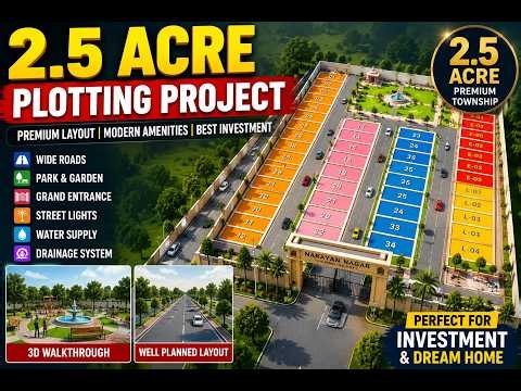 2.5 Acre Plotting Walkthrough Animation | Realistic 3D Township Presentation | Empiro Studio