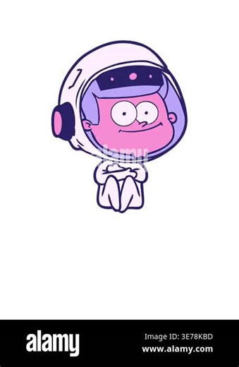 rise and float animation of happy astronaut cartoon Stock Video Footage - Alamy